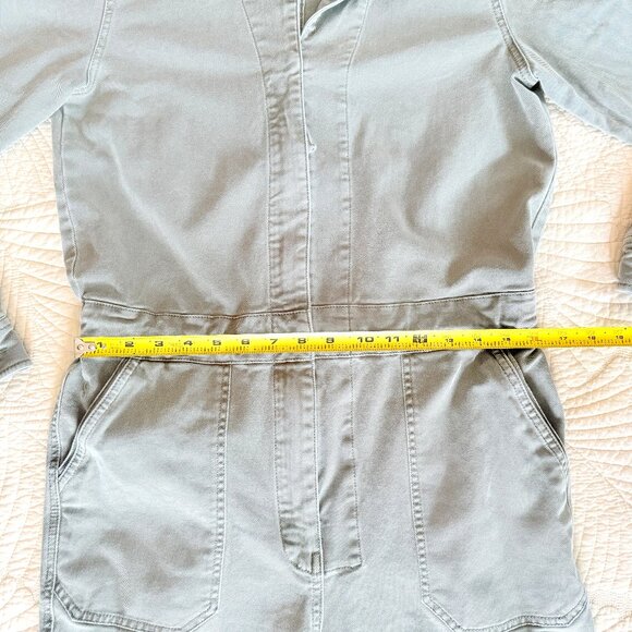 Faherty Overland Twill Utility Jumpsuit Olive Green Straight Leg Size M - Picture 16 of 17